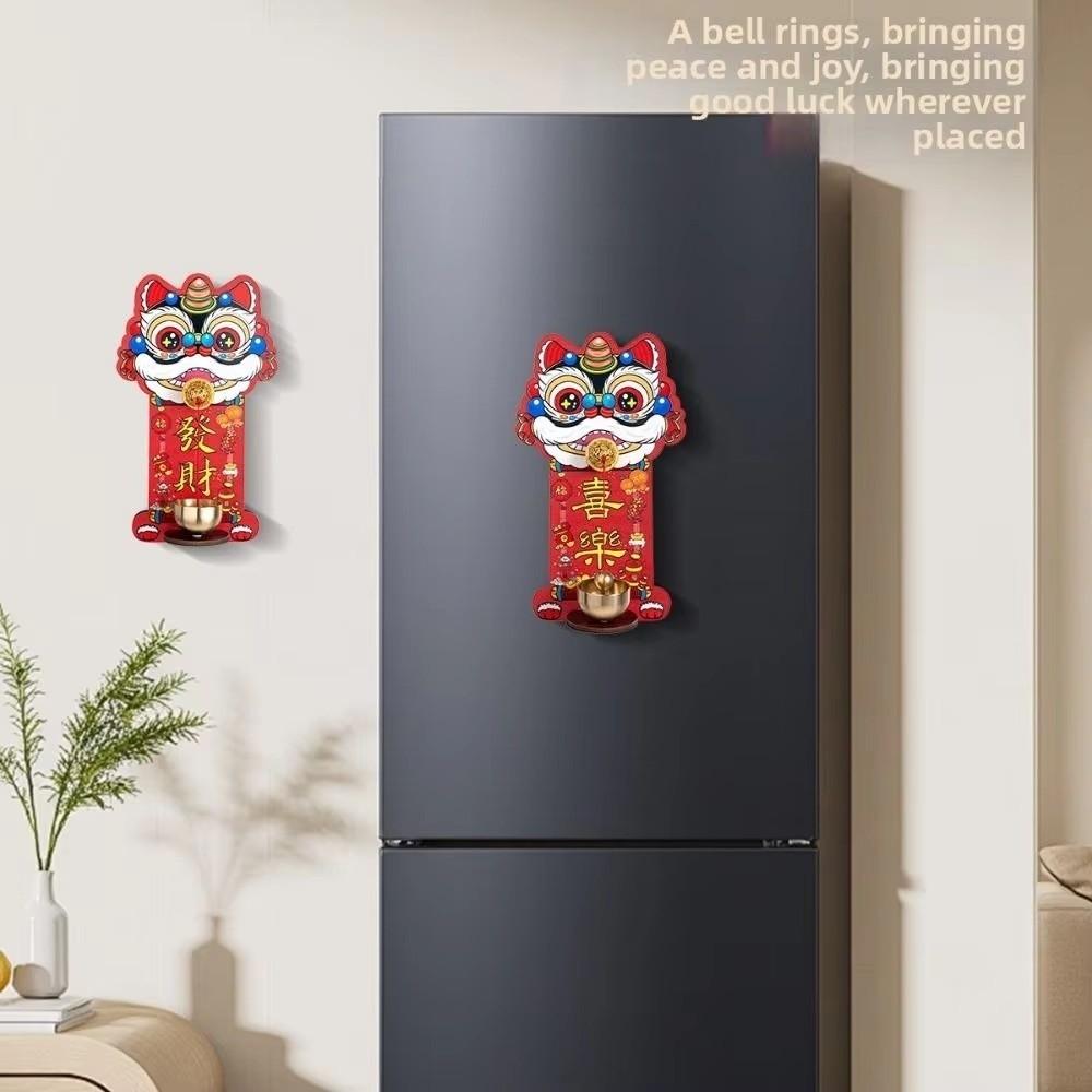Gifts Cartoon Dopamine Magnetic Lion Doorbell Red Home Decor Suction Front Door Bells New Year Decorate Lion Dance Lion Doorbell