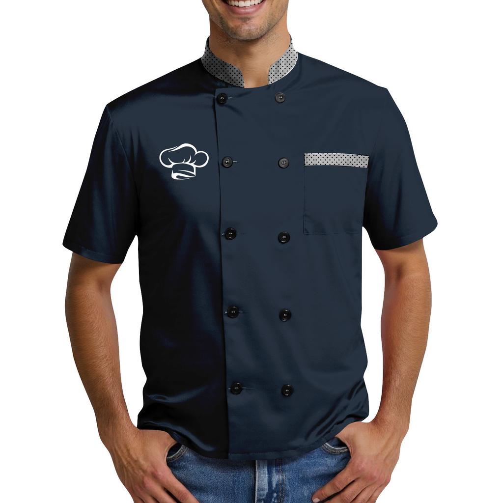 Popular Chef Print Elements Men's Chef Uniform