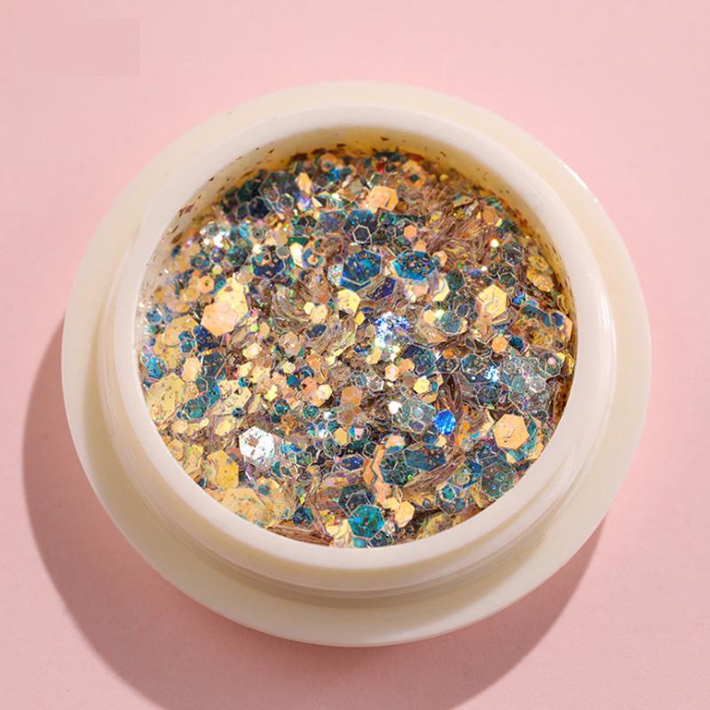 8 färger Nail Glitter Set Puder Nail Pigment DIY Flake Nail Art Dust Glitter Powder Mermaid Sequis