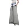 Women's Loose Wide Leg Contrast Double Waistband Sweatpants