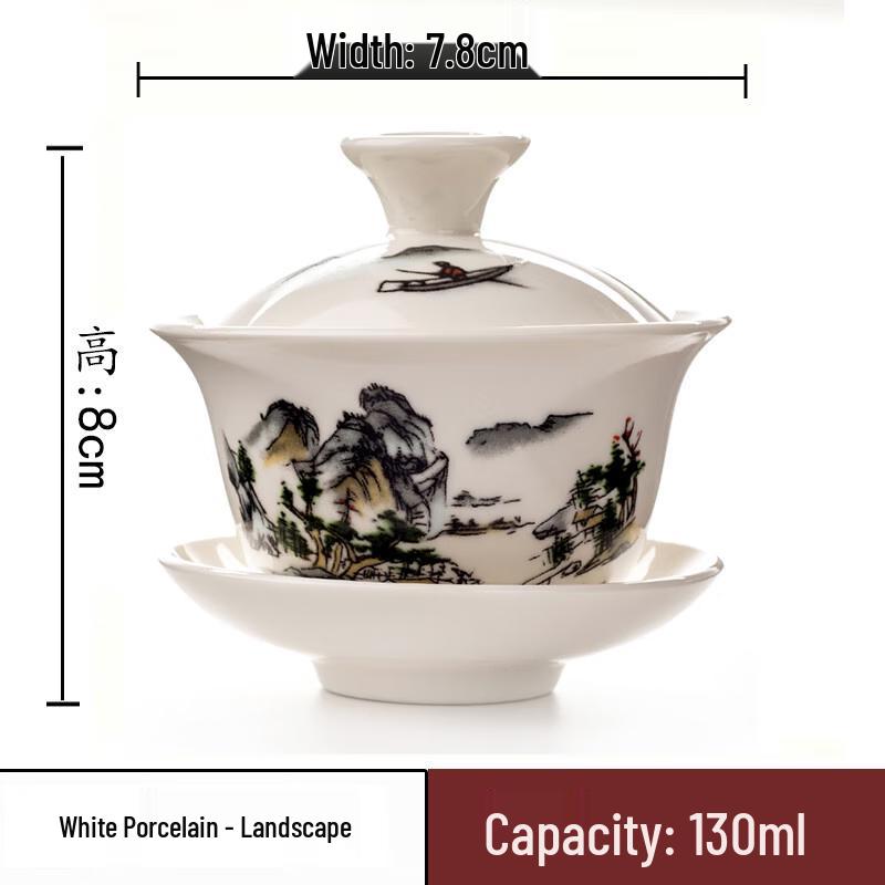 Kung Fu Porcelain Gaiwan White Tea Cup