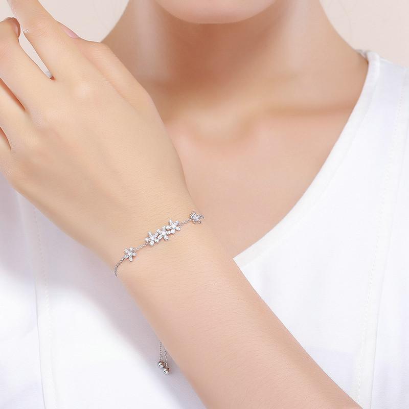 Silver Bracelet Women's Bracelet Flowers Silver 925 Trusky