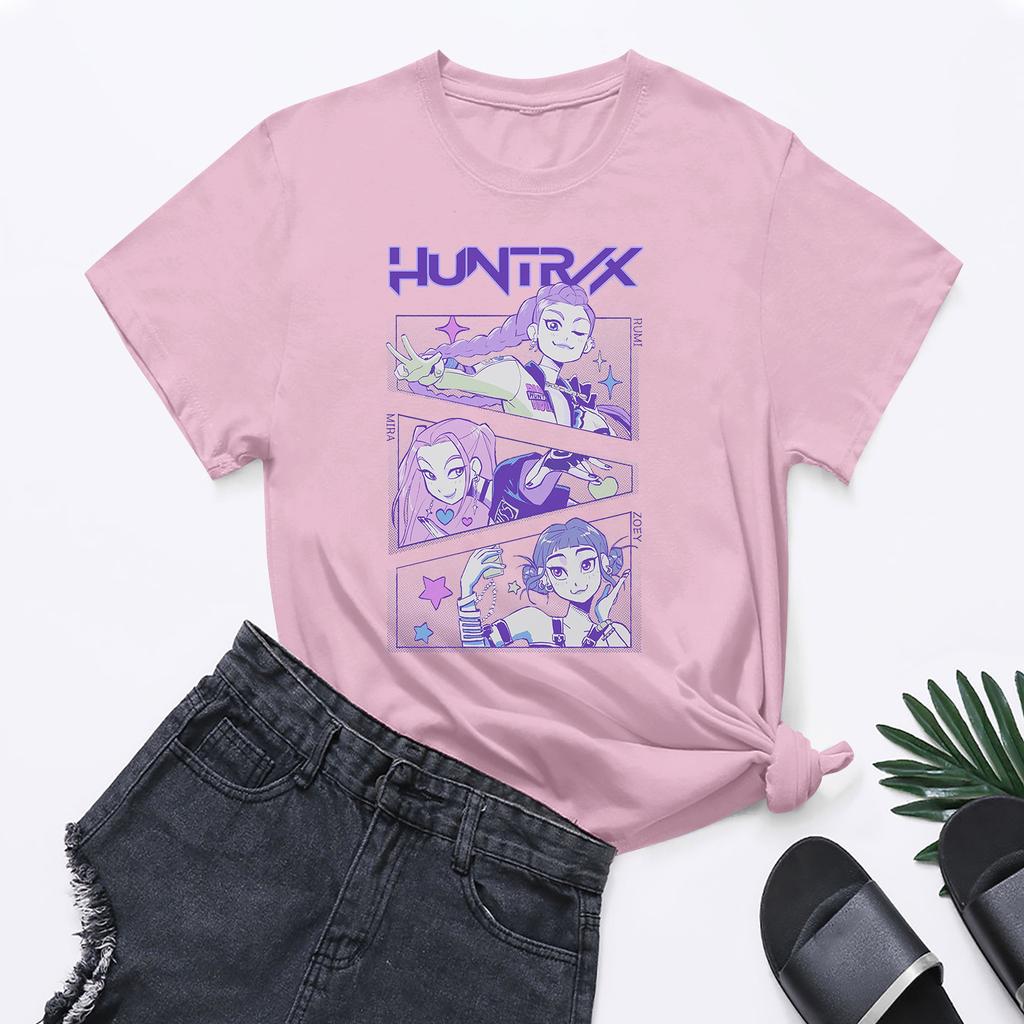 Fashion Round Neck Raglan Short Sleeve Workwear Printed Tops Ladies Summer Tops