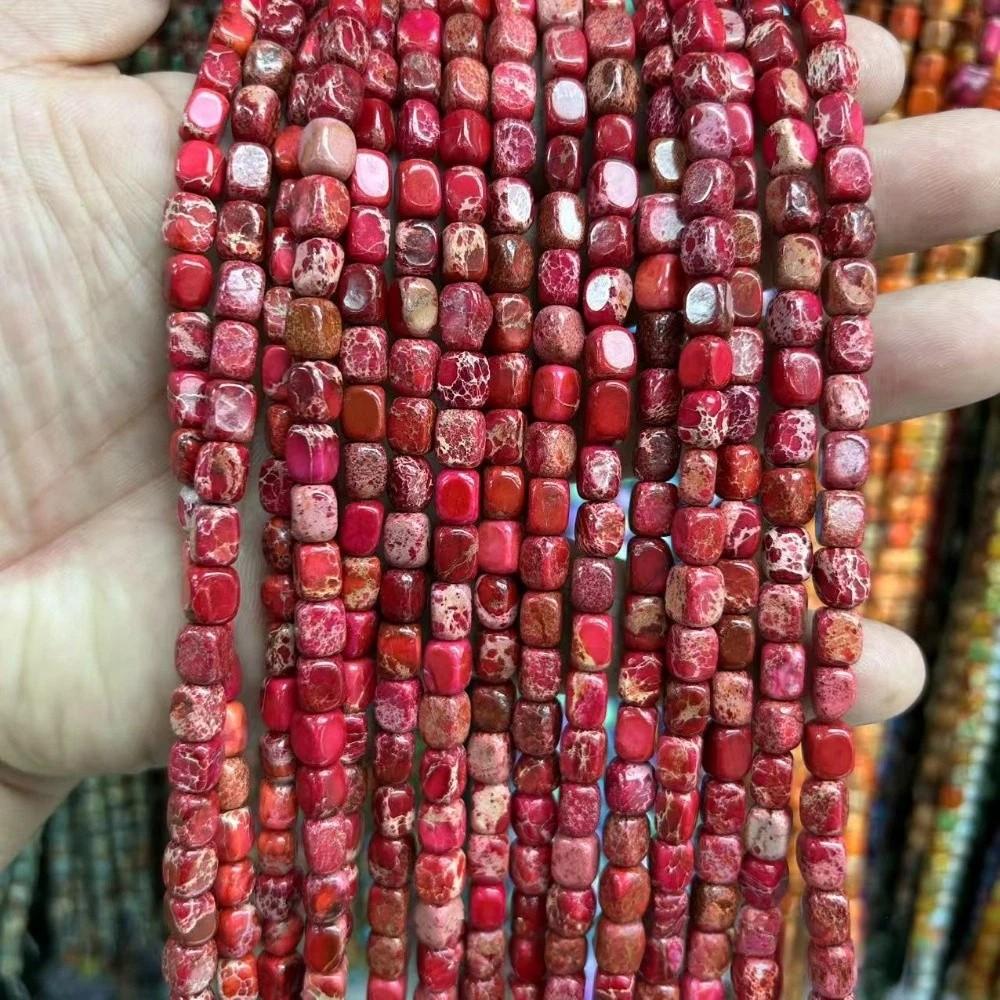 Irregular Emperor Stone Scattered Pearls Exquisite Square Spacer Beads  Jewelry Accessories