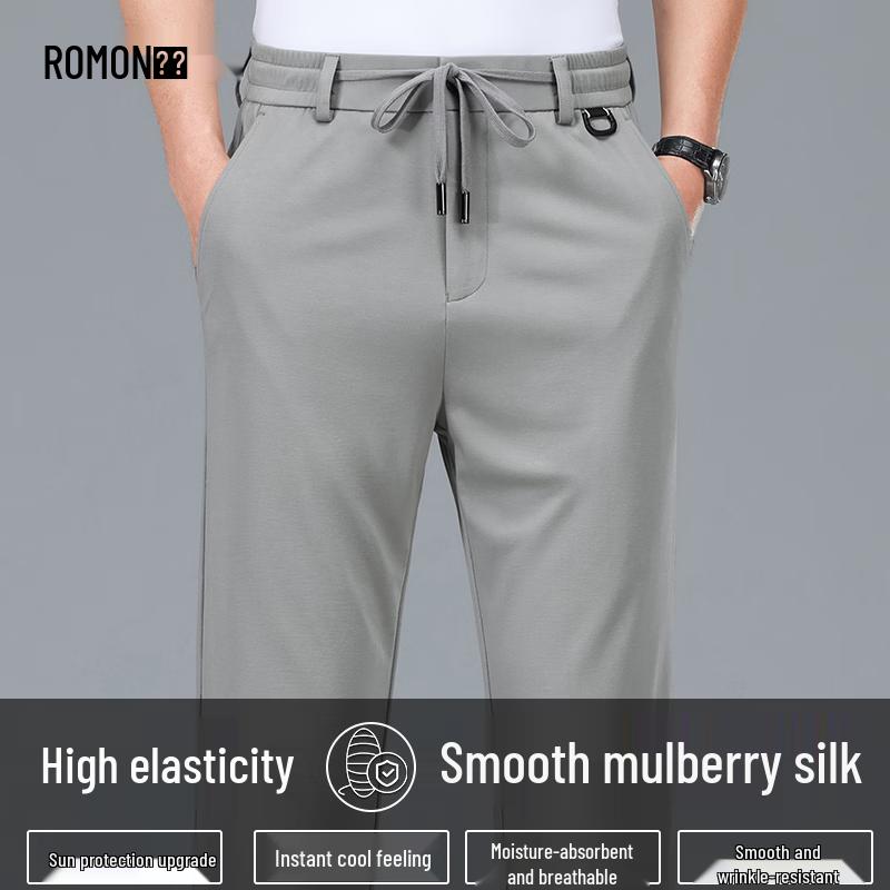 

ROMON Men s Summer Lightweight Breathable Business Casual Pants XL