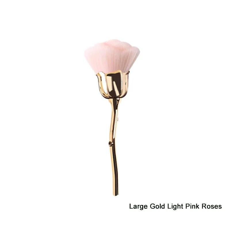 

Кисть для маникюра с цветком и розой, кисть для дизайна ногтей, аксессуары для ногтей, популярные круглые маленькие щетки для очистки гель-лака от пыли