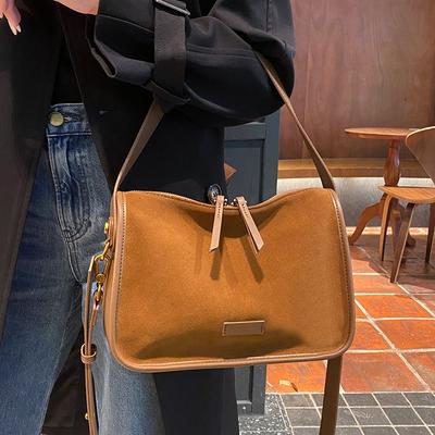 Leather Women's Bag Shoulder Bag New Matte Cowhide Tote Bag Large Capacity Retro Niche Design Messenger Bag