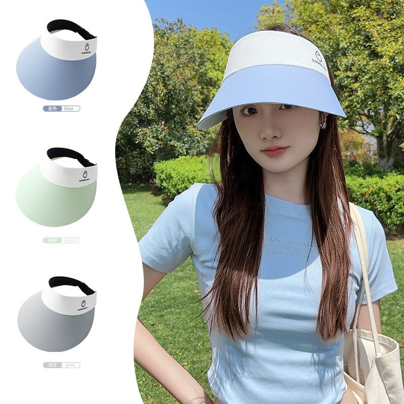 New ice silk adjustable UV protection empty top hat Children's beach running sunshade sunscreen hat Outdoor sun hat