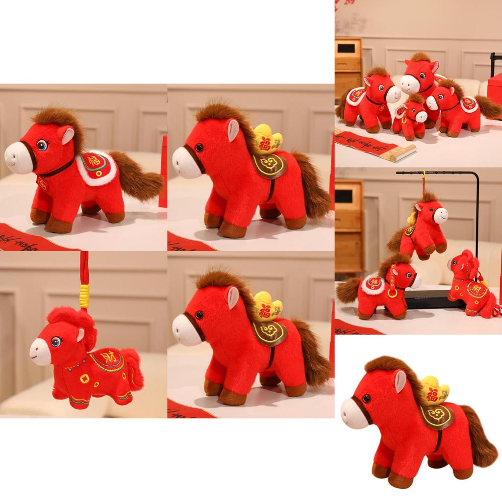 Year Of The Horse Plush Toy With Soft Short Pile Material Good Luck Figurine For Lunar New Year Gift