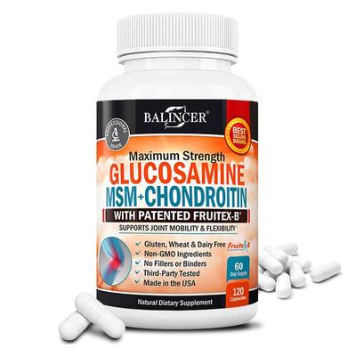 Glucosamine MSM Chondroitin Alleviates Joint Discomfort and Enhances Joint Flexibility 120 Capsules