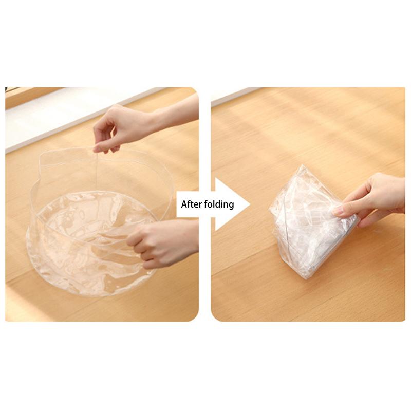 Foldable Transparent Bucket Picnic Fruit Basket Portable Clear Water Basins Food Storage Container For Camping Hiking Fishing