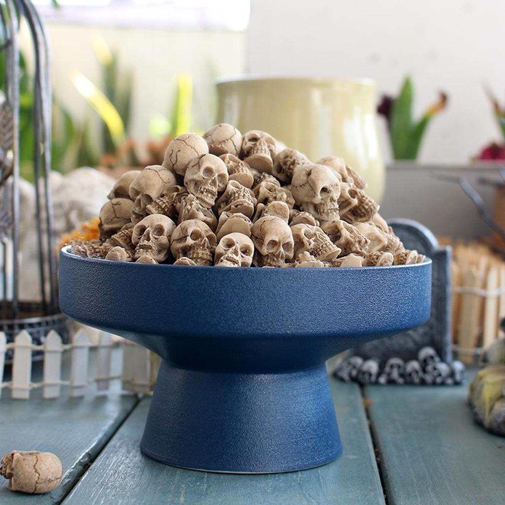 Dwarf Mini Skeleton Set: 20-Piece Halloween & Day of the Dead Decor for Flower Pots and Surfaces