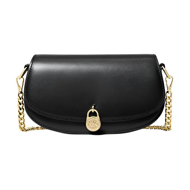 MICHAEL KORS Mila simple chain strap design leather shoulder bag small size women s black чёрный