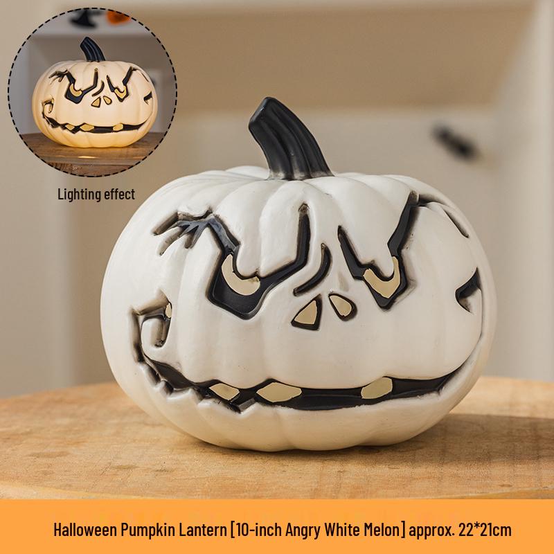 Luminous White Pumpkin Lantern: Large Halloween Decoration for Shopping Malls & Theme Events