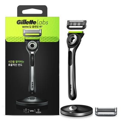 Gillette Labs Deep Cleansing Bar Rasierergriff 1 Stück + Rasierklinge 2 Stück, koreanische Rasierklinge