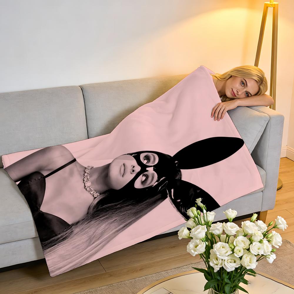 Throw High-Density Short Plush Blanket For Sofa Nap Air-Conditioned Room Soft Skin-Friendly Pop Singer Ariana Grande