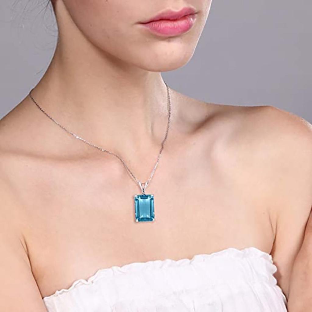 Blue Cut Pendant Necklace for Women Daily Wear