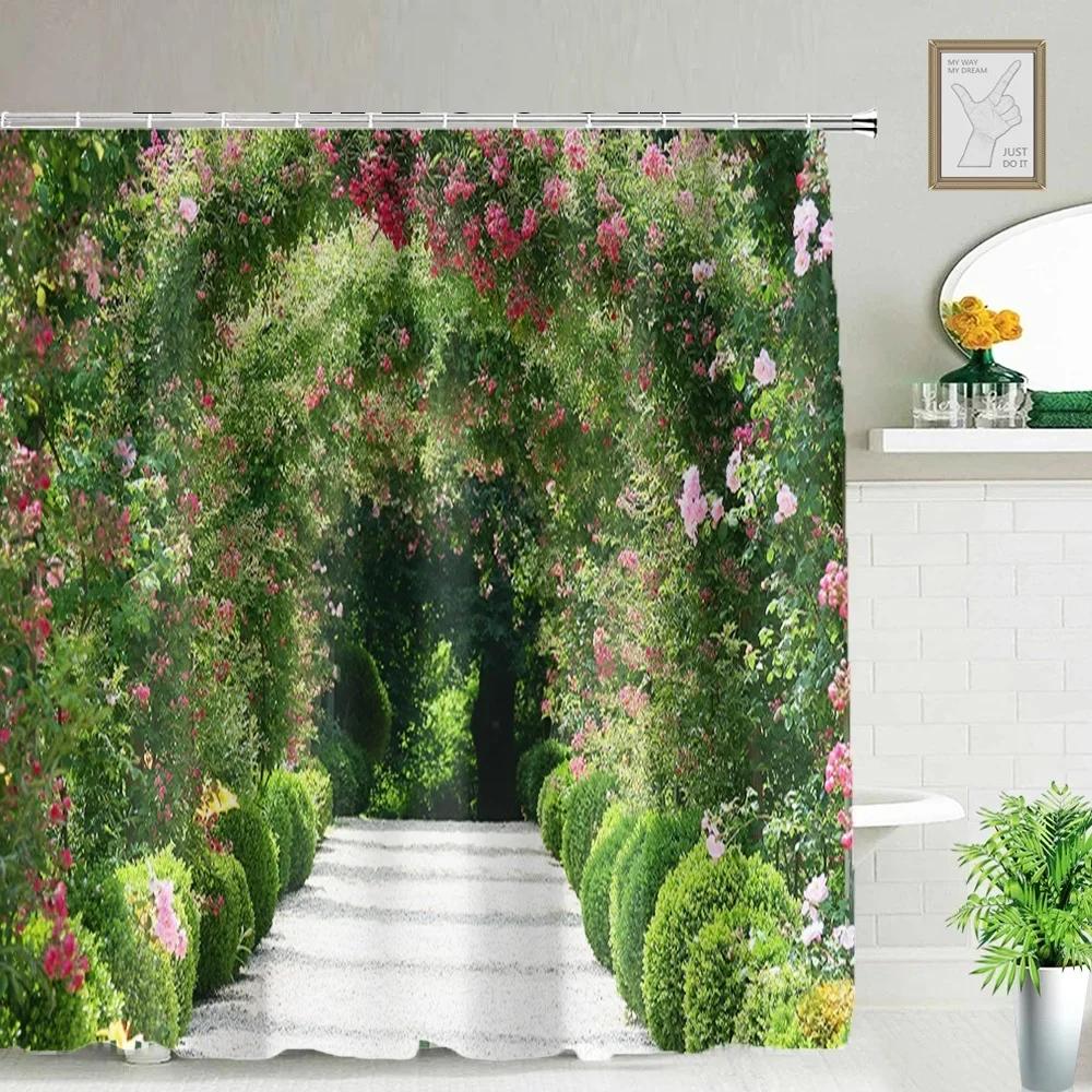 

Освежающий Весенний Пейзаж Занавеска для Душа Водонепроницаемая Пейзажная Занавеска для Душа с 12 Крючками Декор для Ванной Комнаты Аксессуары для Ванной Комнаты 90X180cm