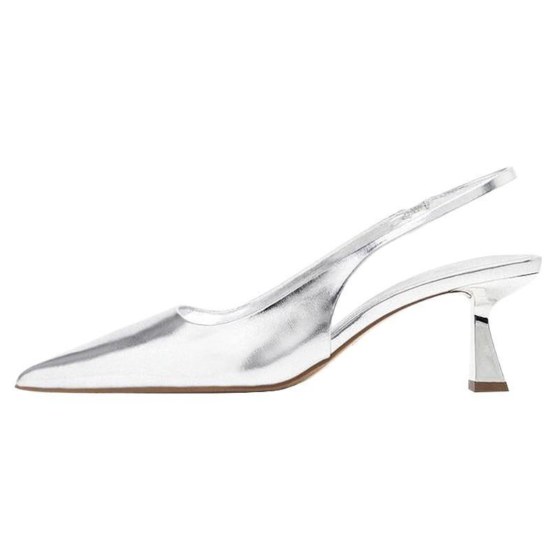 Nai Pai silver pointed high heels women's 2025 summer new versatile small fresh thin heel bag head with sandals