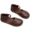 Genuine Leather Summer Women's Sandals Soft Soles Comfortable Flat Toe Retro Artistic Casual Cowhide Shoes