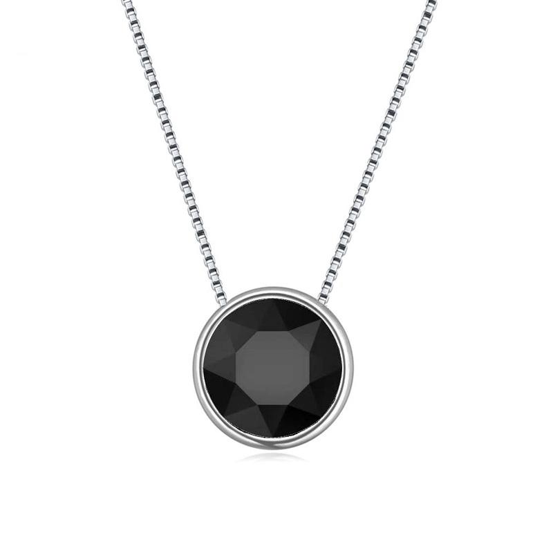 Original Crystals from Austria Mini Round Beads Pendant Necklace Silver Color Choker for Women Girls Party Daily Jewelry 8MM