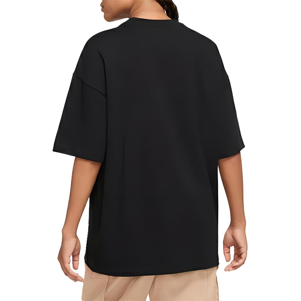 Nike Round Neck Logo Short Sleeve Straight T-Shirt Women Tops Black DX7923-010