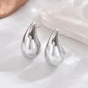Exaggerated Punk Water Drop Earrings: Large Teardrop Pendant with Bright Finish