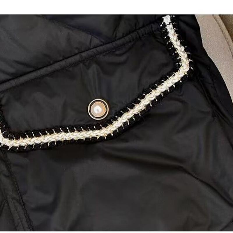 Short Black Cotton Jacket for Women In Winter New Lightweight Design Fashionable Temperament Beautiful Jacket