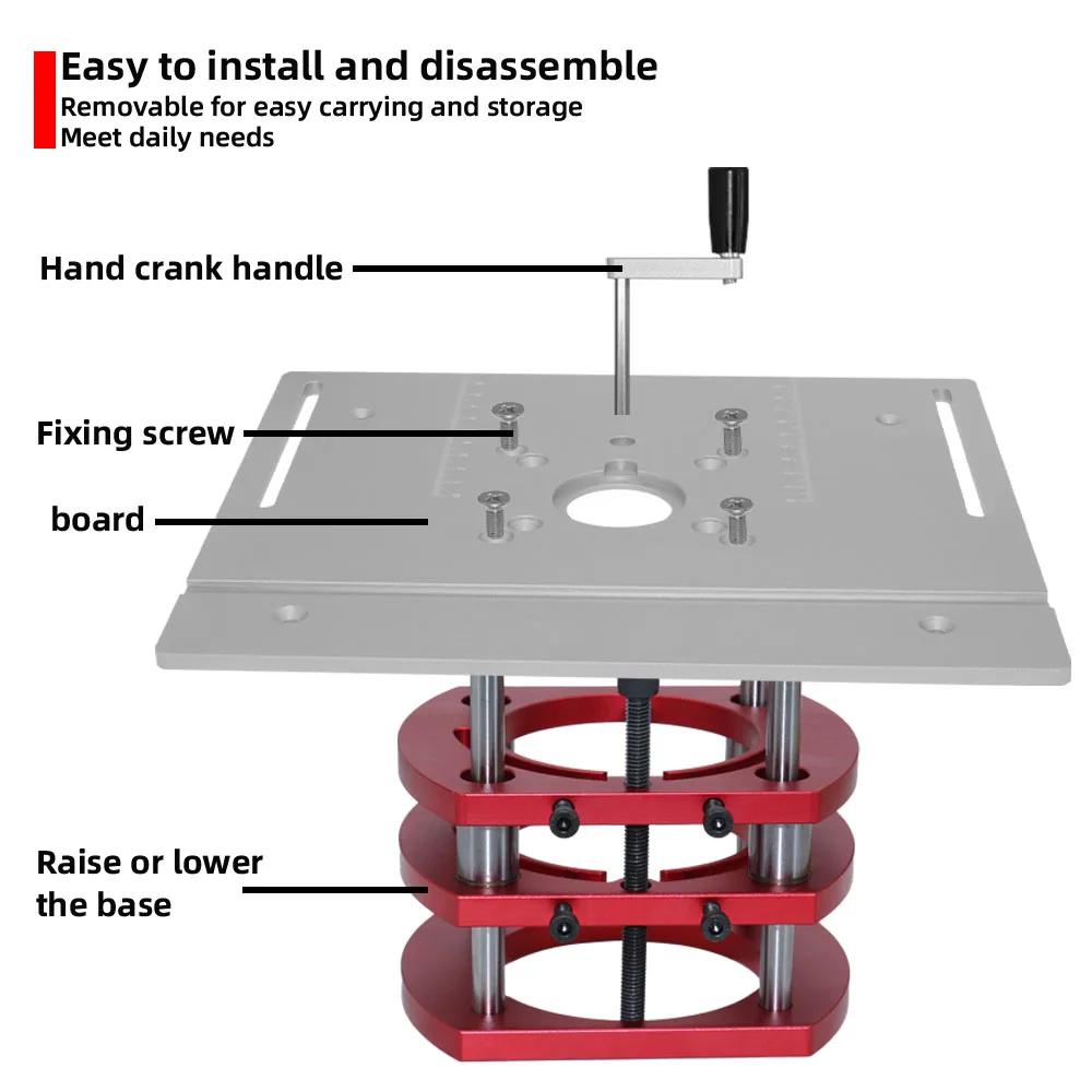 Aluminum Router Table Insert Plate W/ Miter Gauge for Woodworking Benches Table Saw Multi-func RT0700C Trimmer Engraving Machine