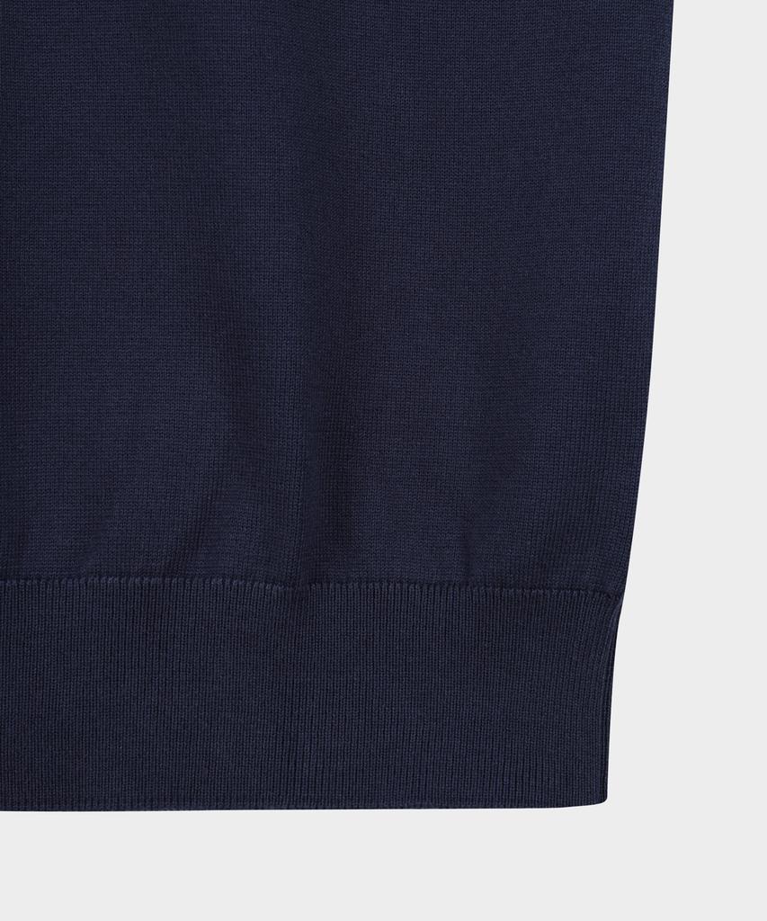 BROOKS BROTHERS Contrast Short Sleeve Polo Sweater (Indigo) (Bbwtmf4547Ofm)