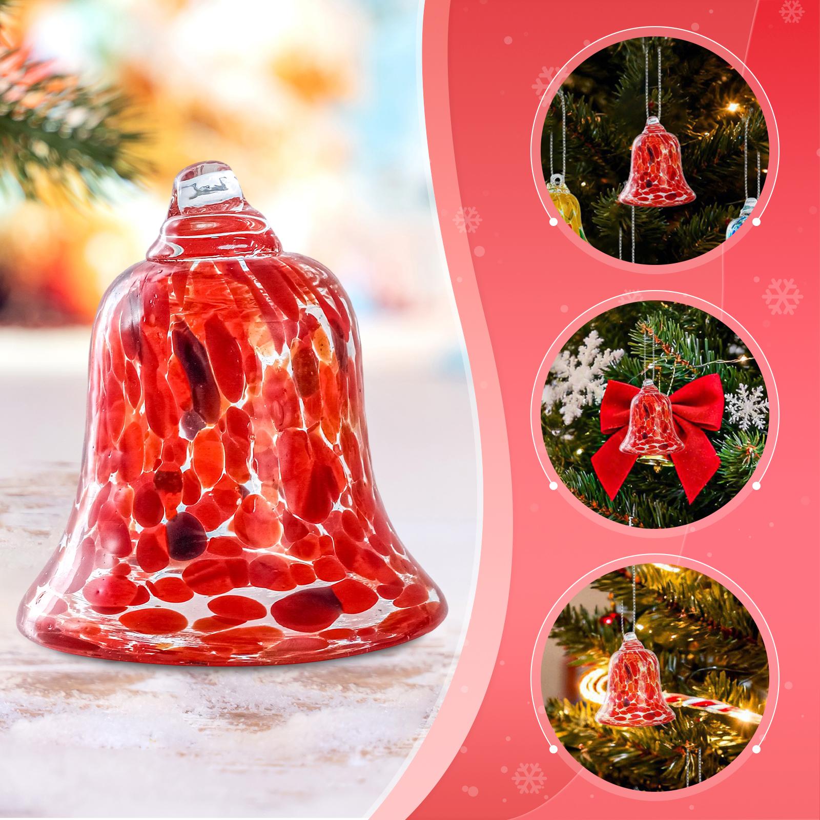 

Christmas Bell Ornament Craft Novelty Smooth Christmas Tree Hanging Ornament Xmas Decor for Festive Window Home Door Fireplace червоний