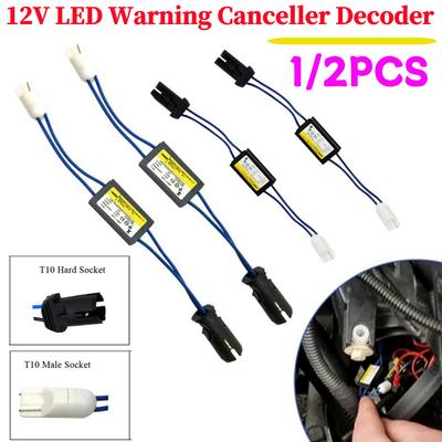 2/4Pcs 12V LED Warning Canceller Decoder Car Lights OCB Load Resistor Module T10 For 501 T10 T15 194 W5W Canbus No Error Cable