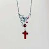 Gothic Punk Street Style Alloy Necklace With Geometric Cross Pendant For Party Wear