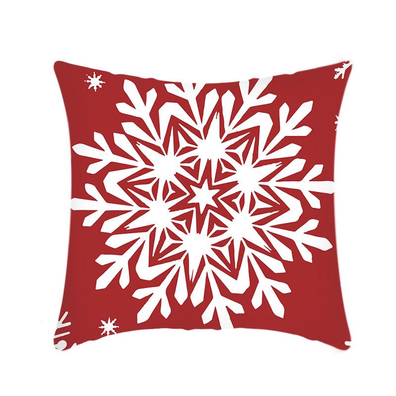 New Christmas Elk Christmas Tree Christmas Colorful Balls Line Print Pillow Home Sofa Cushion Cover