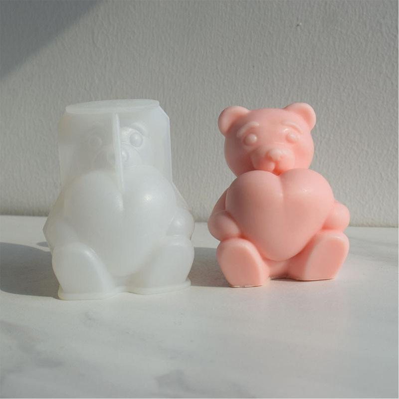 3D Bear Shaped Candle Silicone Mold for DIY Hand-made Candle Ornaments Mould Handicrafts Making Tool Baking Mold