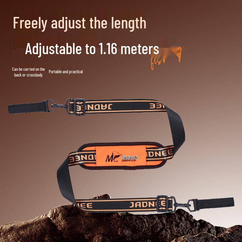 JiaDiaoNi Upgraded Fishing Rod Shoulder Strap with Thickened Pad and Bundling Strap