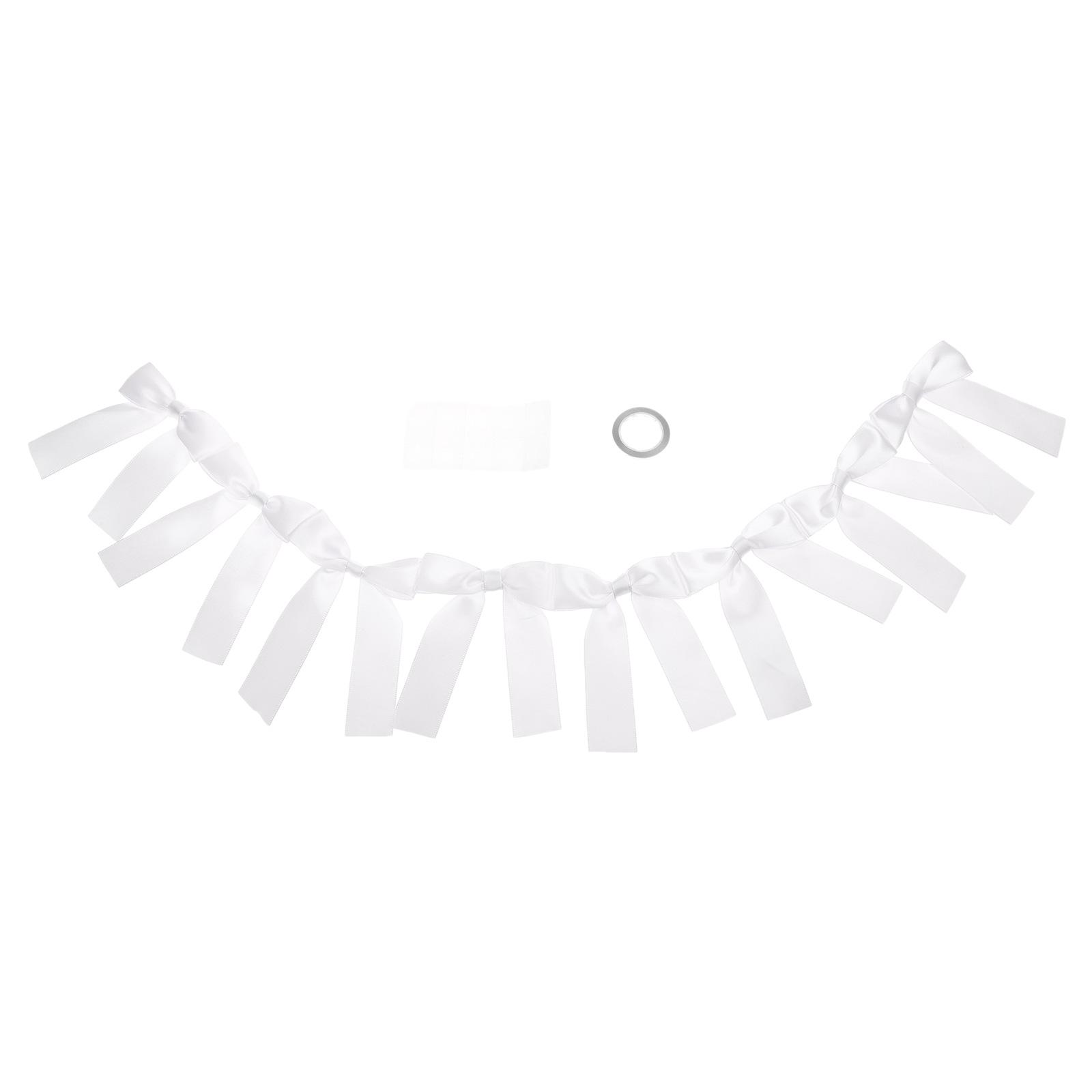 

Kids Room Decorative Satin Ribbon Banner Lovely Bowknot Pulling Flag Photography Props Birthday Party Supplies