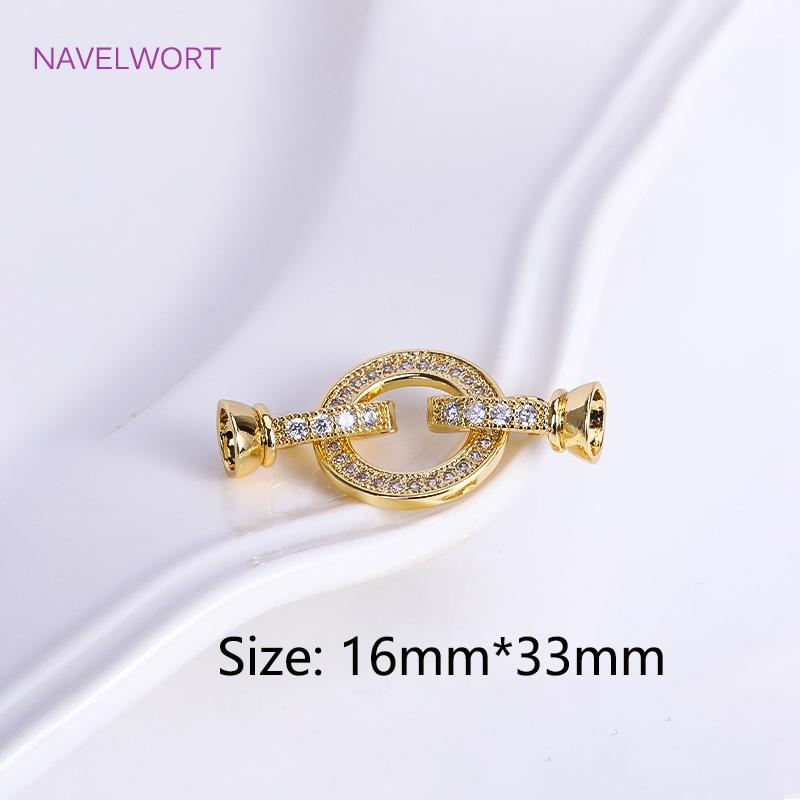 18K Gold Plated Heart Pearl Clasp Connector For Bracelet Necklace Making,Inlaid Zircon Hook Clasp,Brass Jewelry Accessories
