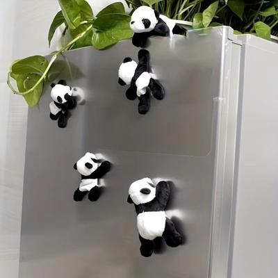 Plüschpanda Kühlschrankaufkleber Niedlich Praktisch Souvenir Panda Tag Geschenke Stoffmaterial für Küchen Dekoration