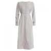 Shop   Binding Back Button Round Neck Long Dress Gray Egg Wdr 12132