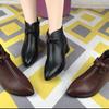 Neue spitze kurze Stiefel mit dickem Absatz, Mutterschuhe, Damenstiefel