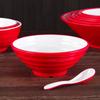 Extra Thick Melamine Ramen Bowl - Imitation Porcelain, Conical Hat Design, Large Soup & Noodle Bowl