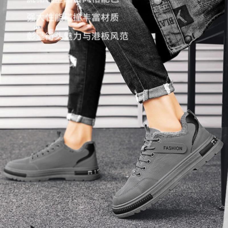 Men's Boots Winter Warm Cotton Shoes New Classic Fashion Retro Plush Comfortable Anti Slip Snow Boots Lace Up Fashion Short Boot