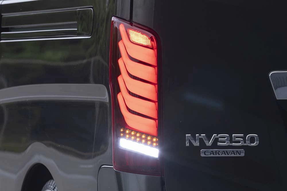 Valenti Jewel LED Tail Lamps ULTRA for Nissan Red Caravan/NV350 Caravan, Lens/Black, TN350NVU-RG-1