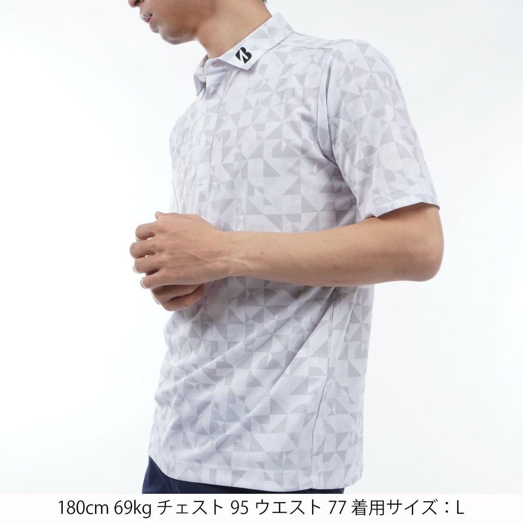 BRIDGESTONE Golf AGM06A Men's Short Sleeve Golf Shirt, White