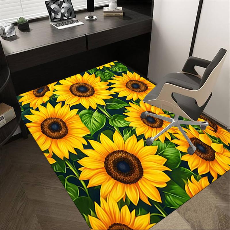 1PC Sunflower Pattern Anti-slip carpet, suitable for Office, bedroomand playrooms. It can also be used as a sofa footrest cover-R49
