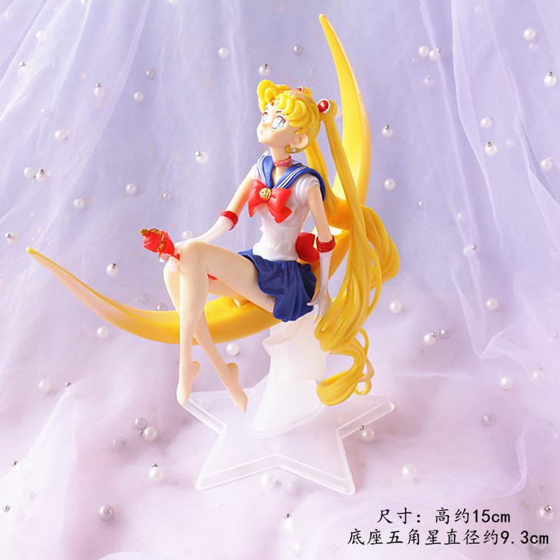 Sailor Moon Anime Figurines - Tsukino Usagi (Sailor Moon) Collectible Models & Cake Topper Decorations Anime Model