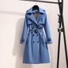 Women's Korean-Style Mid-Length Trench Coat - 2022 Autumn/Winter British Slim Fit Outerwear
