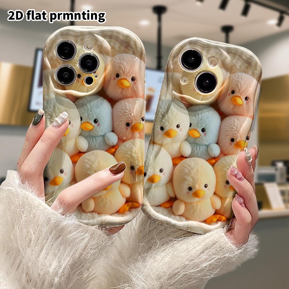 Phone Case: 2D Flat Design Suitable for iPhone 18 17 16 15 14 13 Pro Protective Case, Colorful Little Ducks, Perfect Christmas and Halloween Holiday G