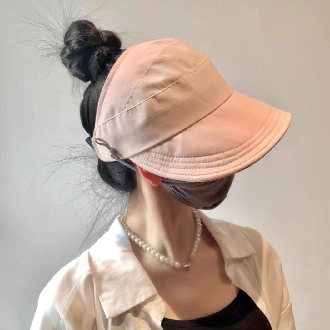 

Summer new hollow breathable fisherman hat for women, outdoor sun protection, suitable for ponytails, fashionable baseball cap, 2-pack 2 pack рожевий
